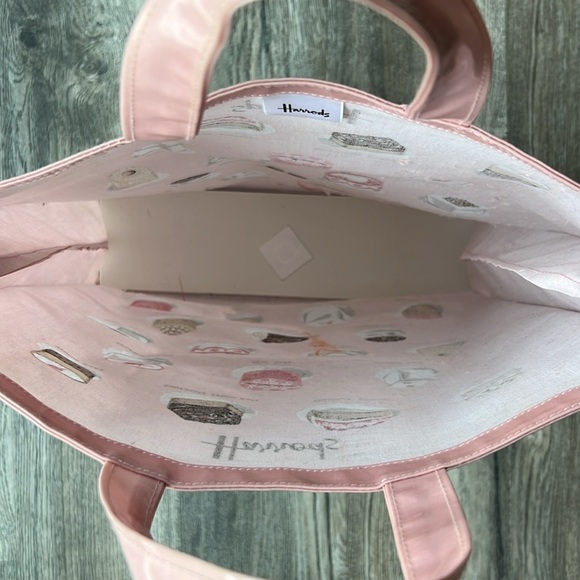 Harrods Tote Pink Tote Bag Afternoon Tea at Harrods Cakes Shopping Bag - Picture 11 of 11